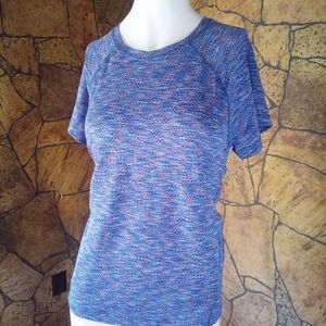 Athleta Blue Heather Short Sleeve Tee